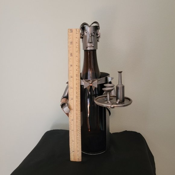 H & K Steel Scuptures Waiter Wine Bottle Holder/Wine Caddy - Picture 14 of 15